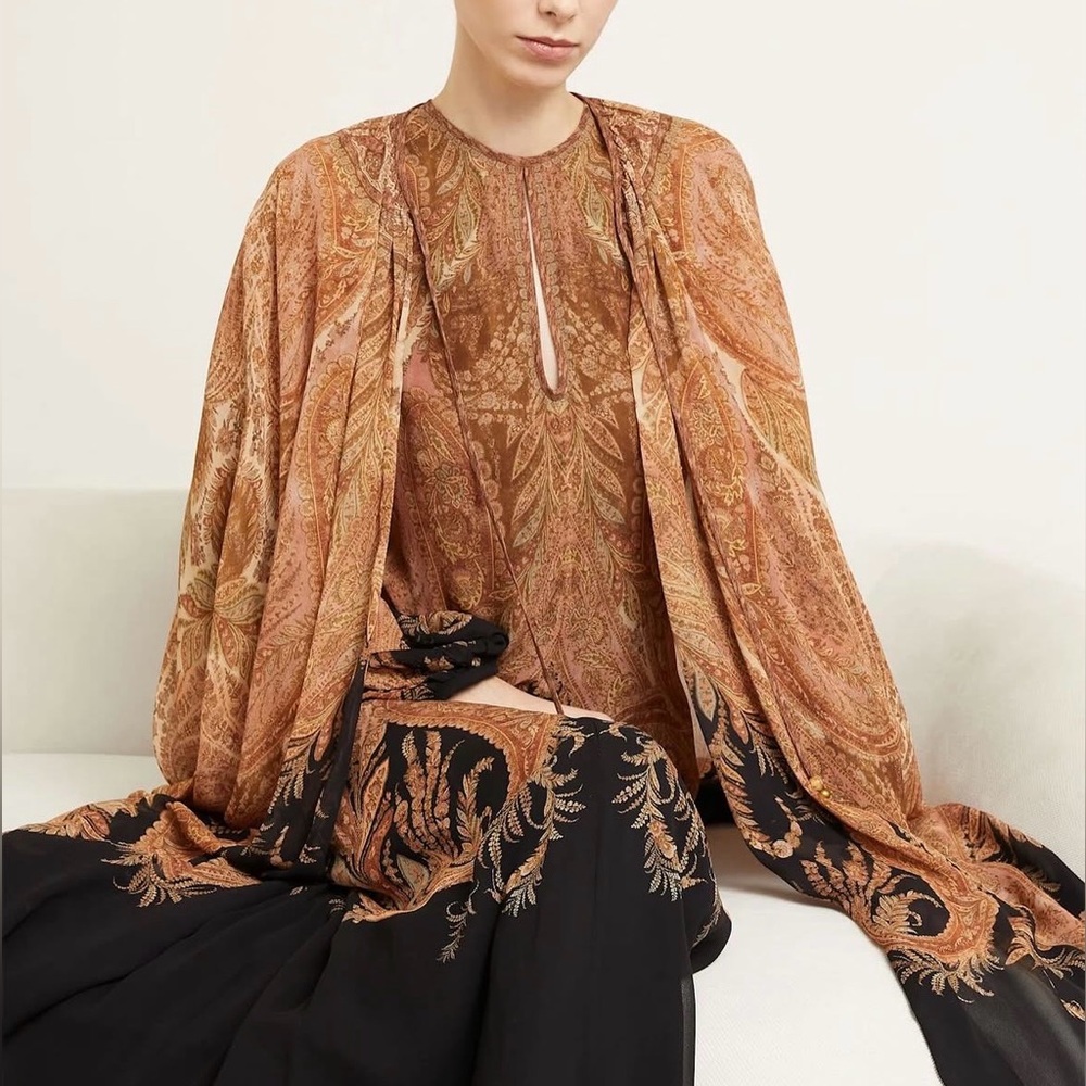 NWT Authentic  Zimmermann Hypnotic caped maxi dress sz AU 2/US 6-8